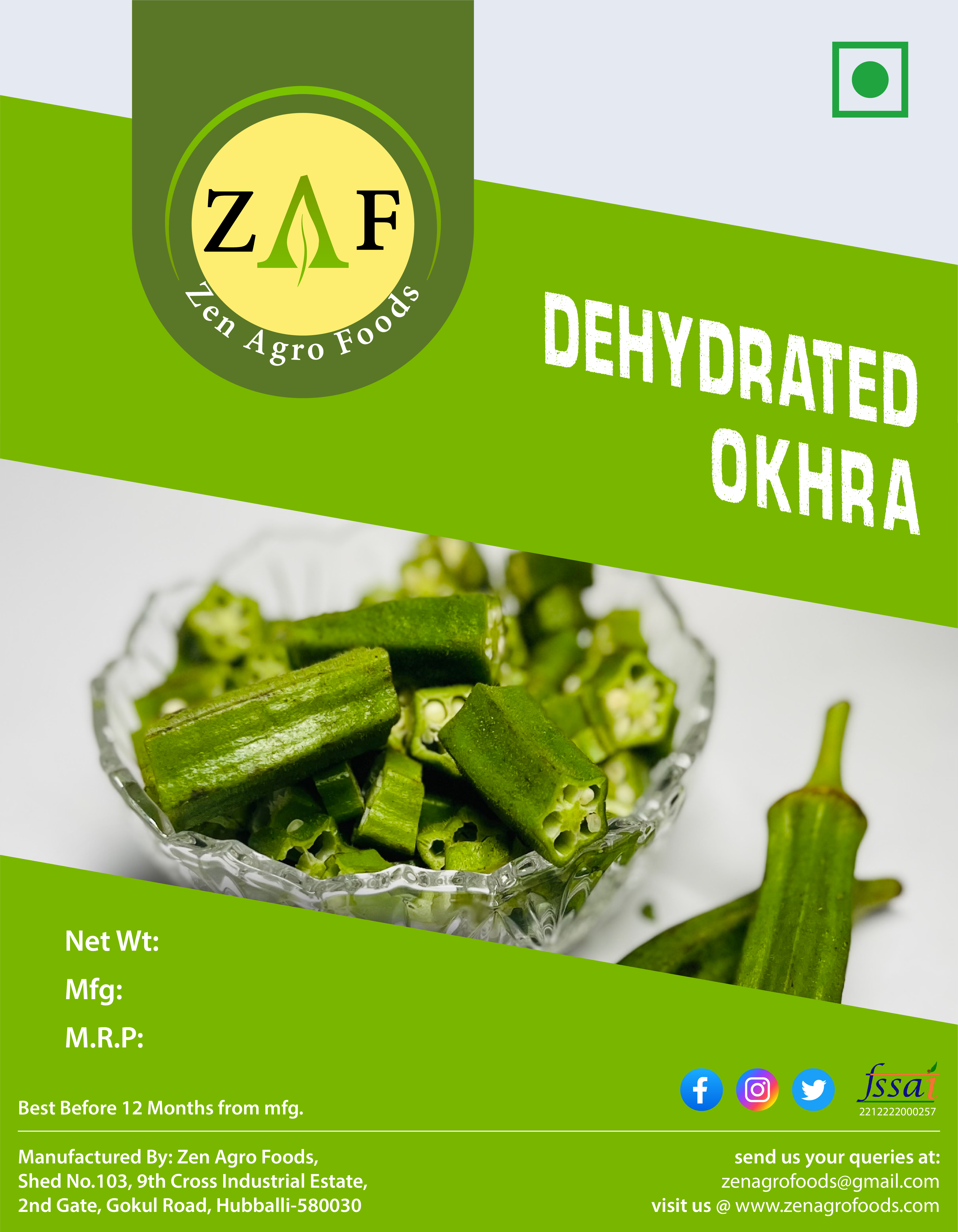 Dehydrated Okra