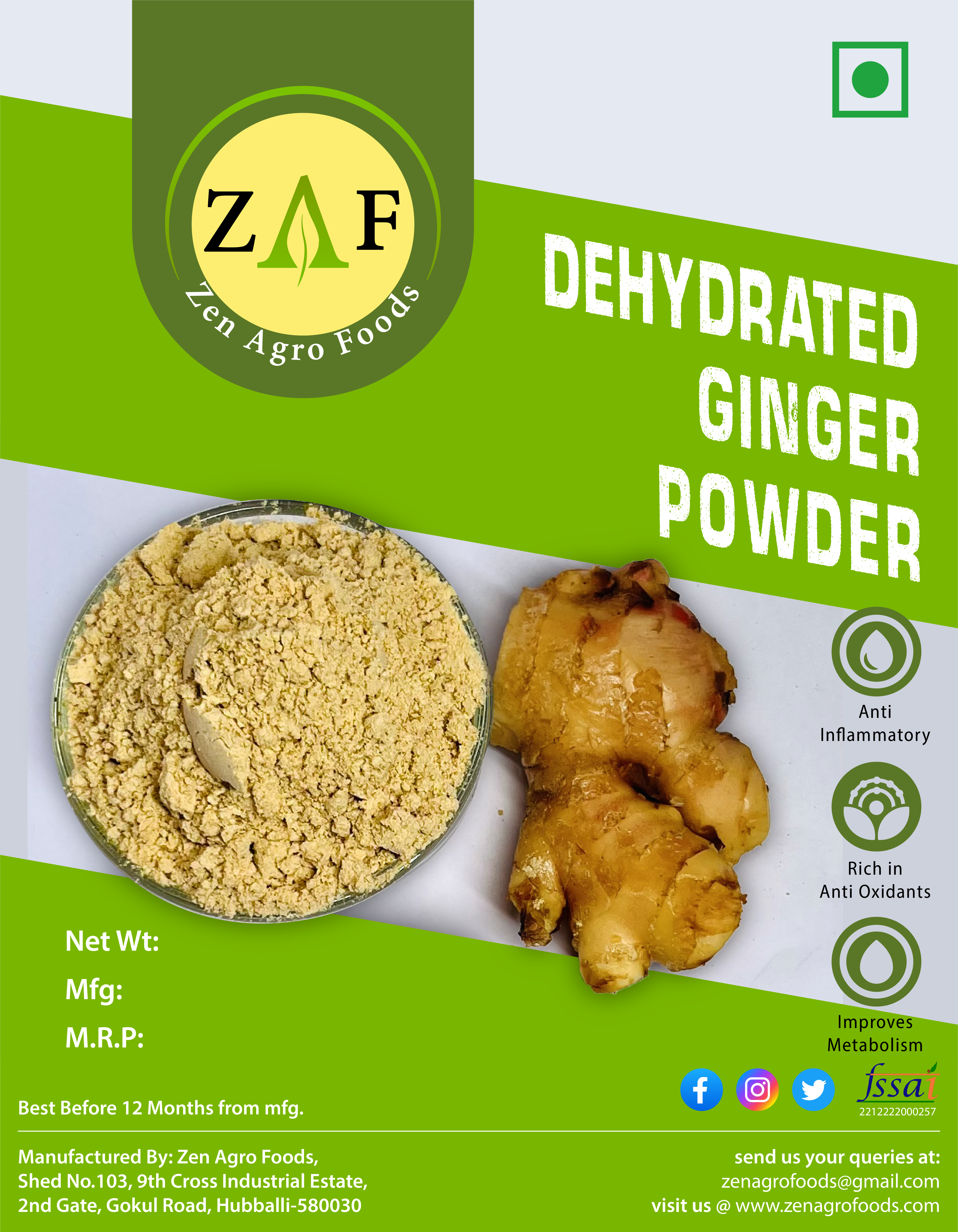 Dehydrated Ginger Powder